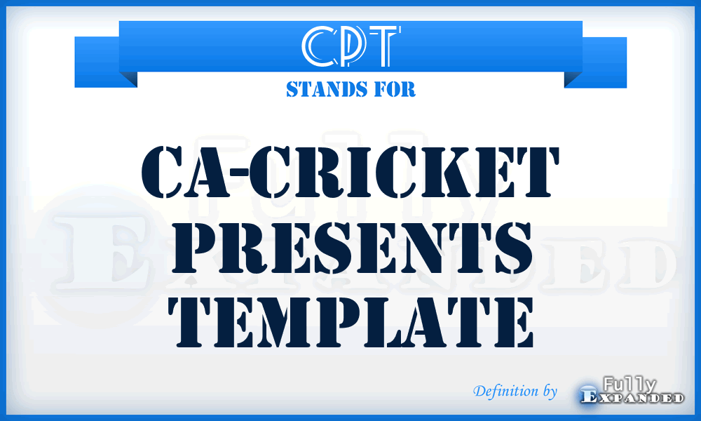 CPT - CA-Cricket Presents Template