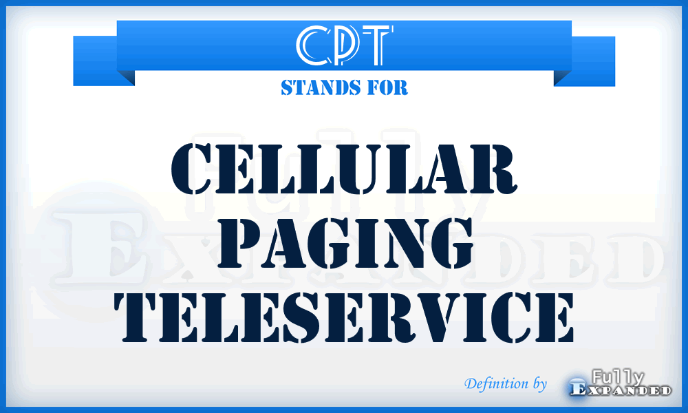 CPT - Cellular Paging Teleservice