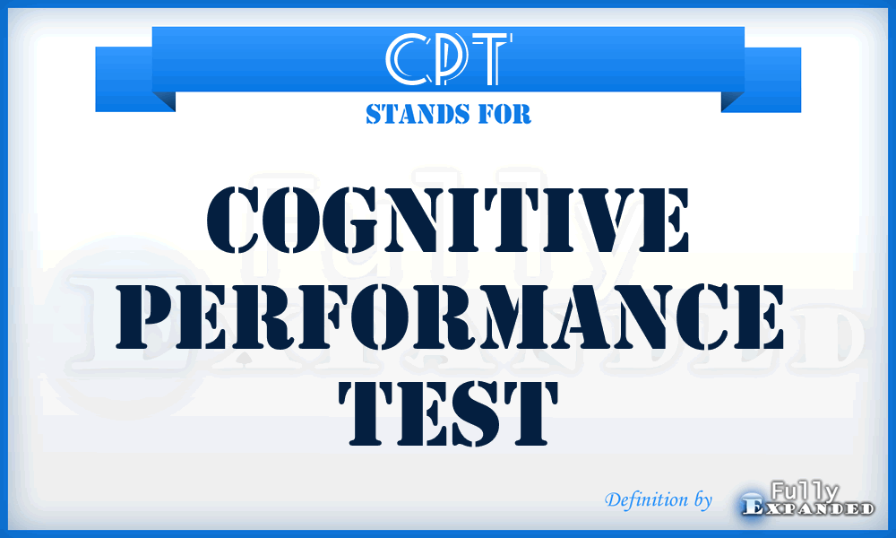 CPT - cognitive performance test