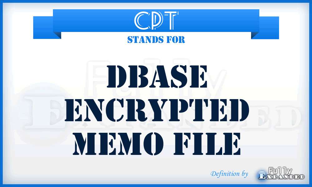 CPT - dBASE enCryPTed memo file