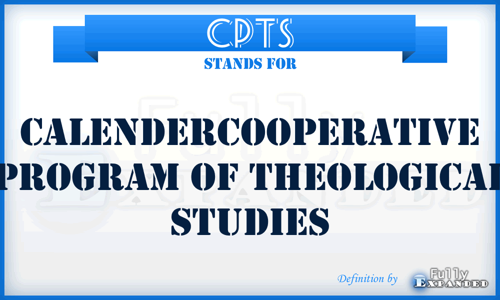 CPTS - Calendercooperative Program Of Theological Studies