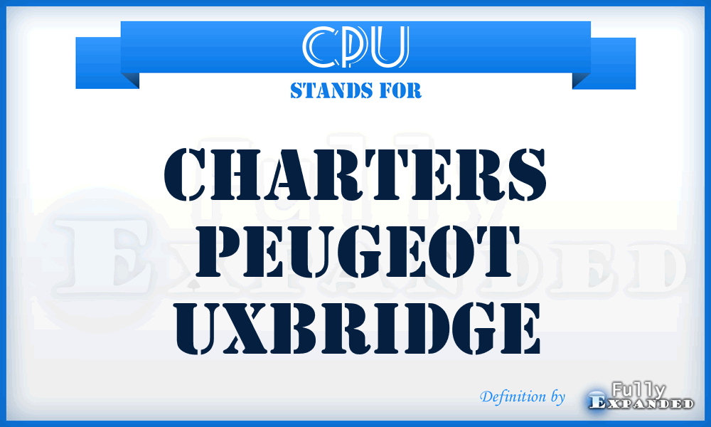 CPU - Charters Peugeot Uxbridge