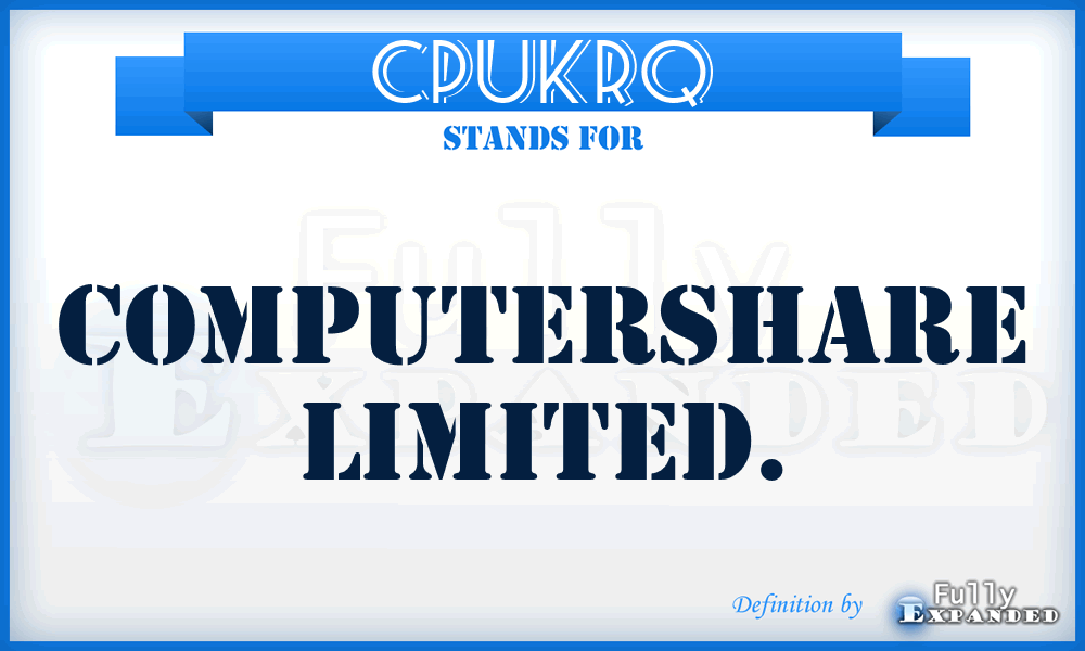 CPUKRQ - Computershare Limited.