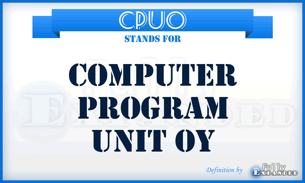 CPUO - Computer Program Unit Oy