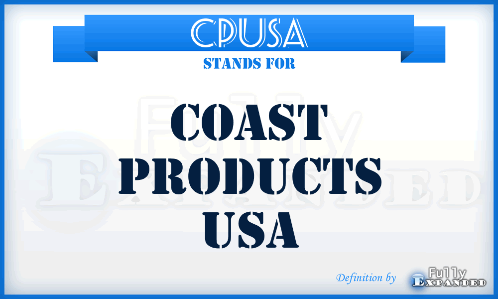 CPUSA - Coast Products USA
