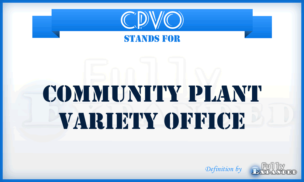 CPVO - Community Plant Variety Office