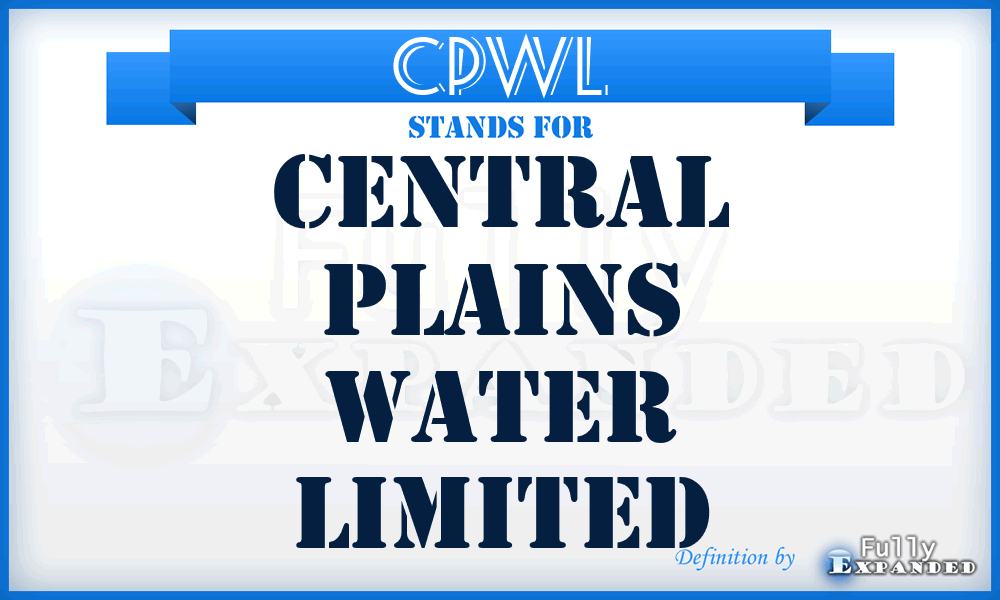 CPWL - Central Plains Water Limited