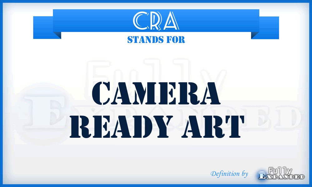 CRA - Camera Ready Art
