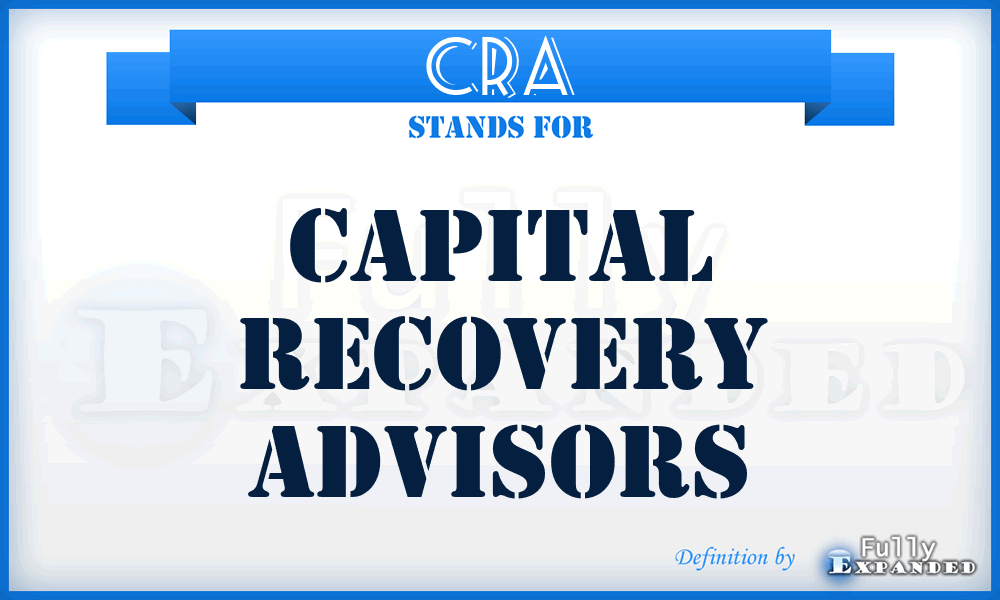 CRA - Capital Recovery Advisors