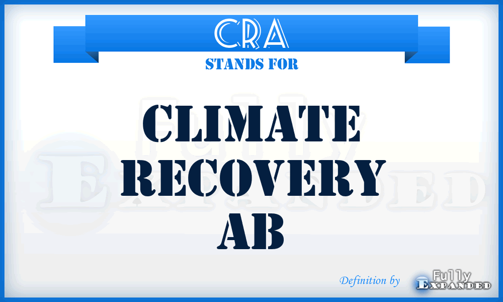 CRA - Climate Recovery Ab