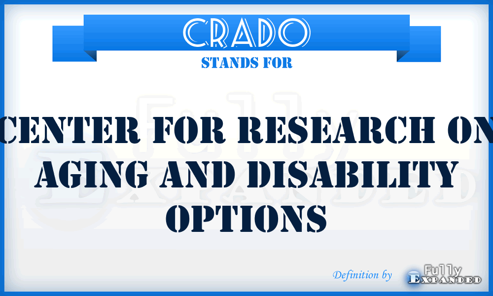 CRADO - Center for Research on Aging and Disability Options