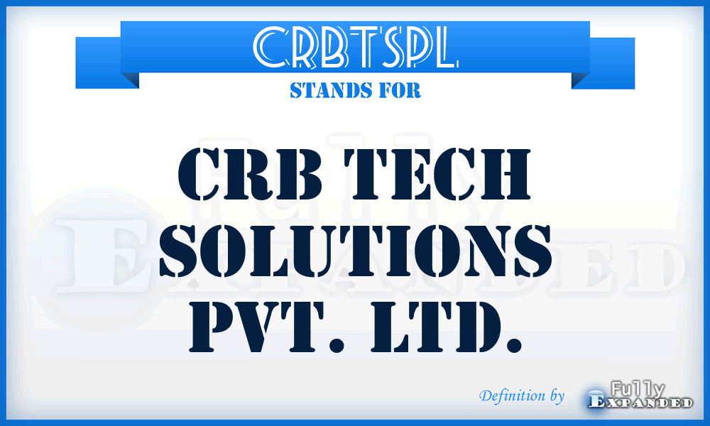 CRBTSPL - CRB Tech Solutions Pvt. Ltd.