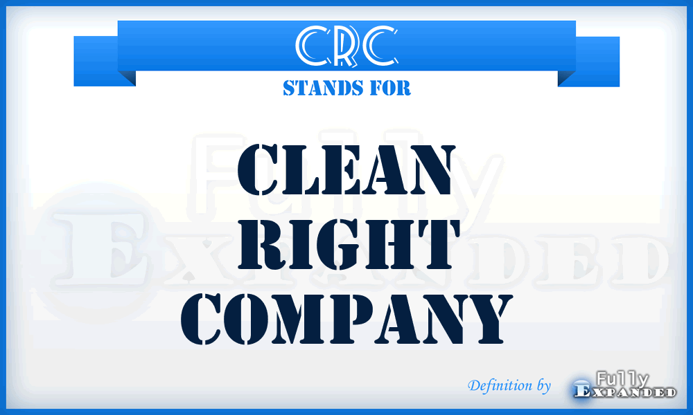 CRC - Clean Right Company