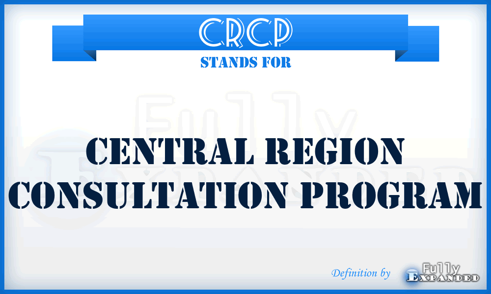 CRCP - Central Region Consultation Program