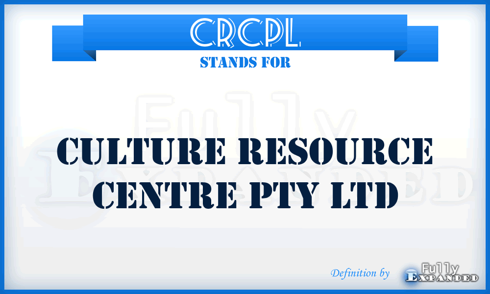 CRCPL - Culture Resource Centre Pty Ltd