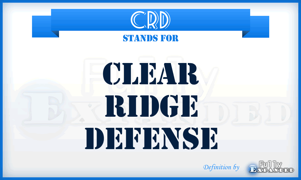 CRD - Clear Ridge Defense