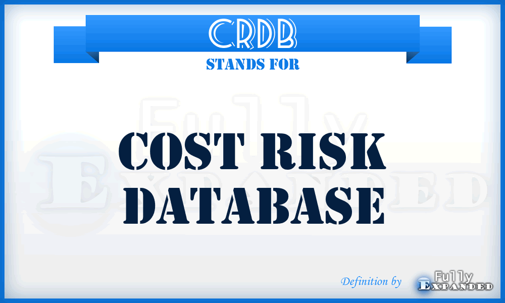 CRDB - cost risk database
