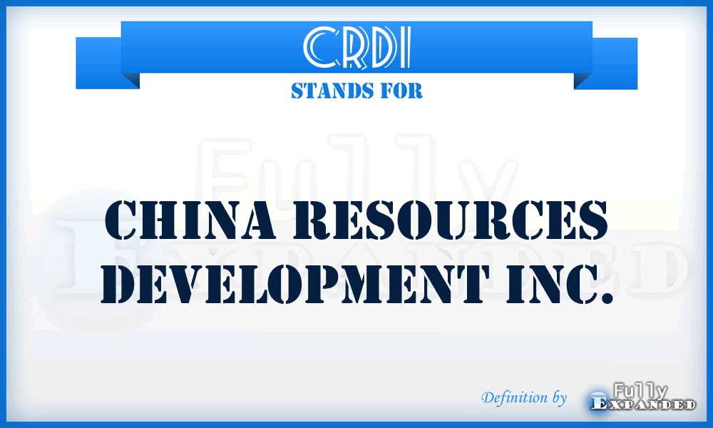 CRDI - China Resources Development Inc.