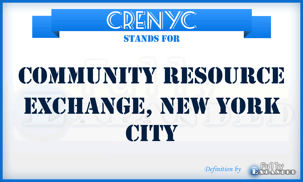 CRENYC - Community Resource Exchange, New York City
