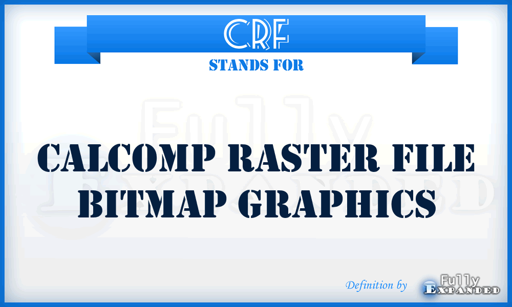 CRF - Calcomp Raster File Bitmap graphics