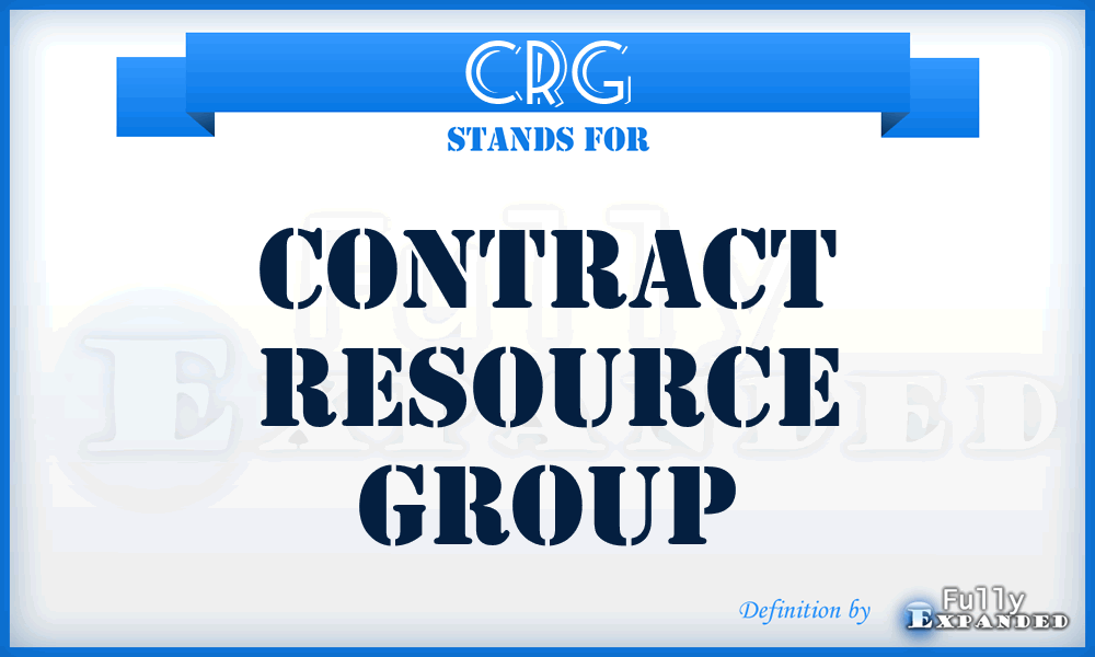 CRG - Contract Resource Group
