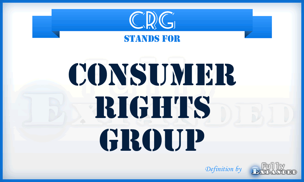CRG - Consumer Rights Group