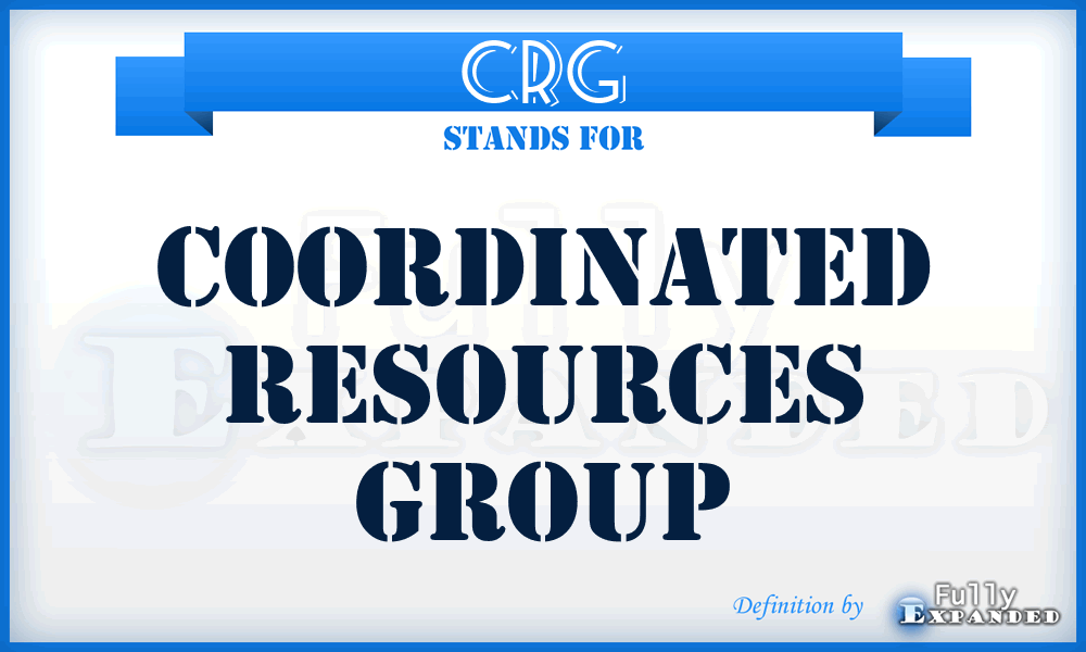 CRG - Coordinated Resources Group