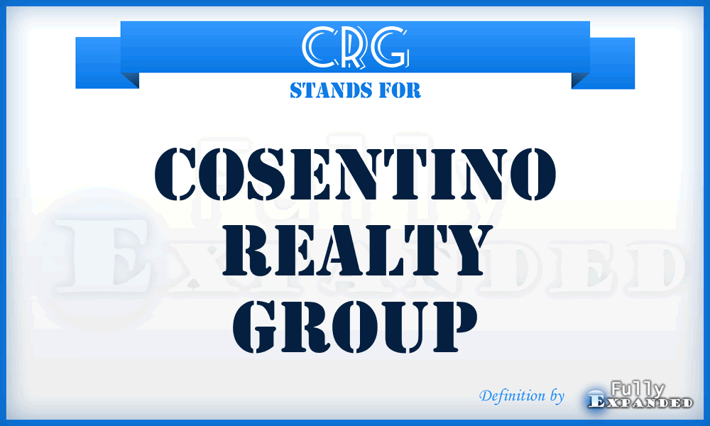 CRG - Cosentino Realty Group