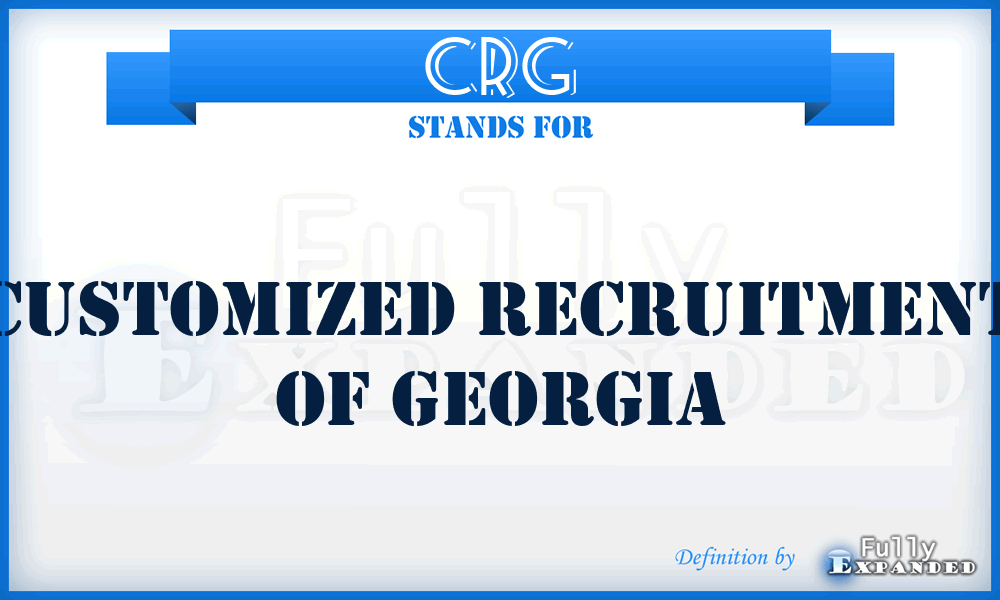 CRG - Customized Recruitment of Georgia