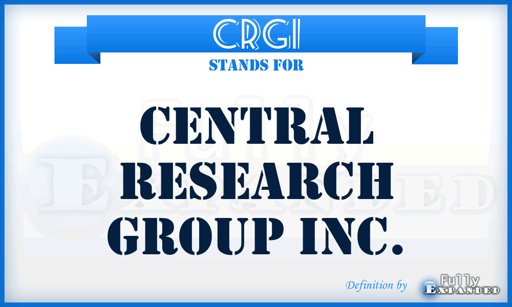 CRGI - Central Research Group Inc.