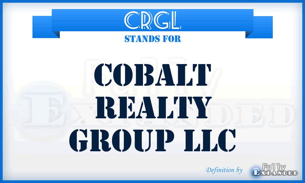 CRGL - Cobalt Realty Group LLC
