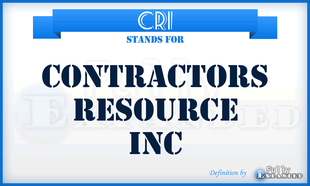 CRI - Contractors Resource Inc