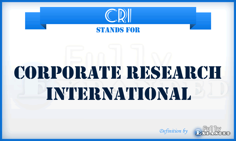 CRI - Corporate Research International