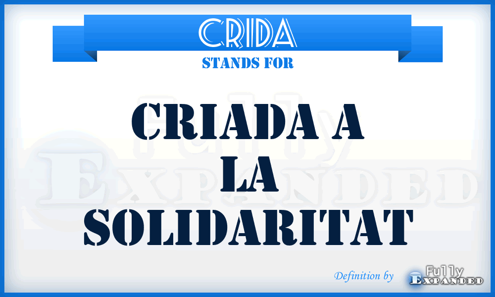 CRIDA - Criada a la Solidaritat