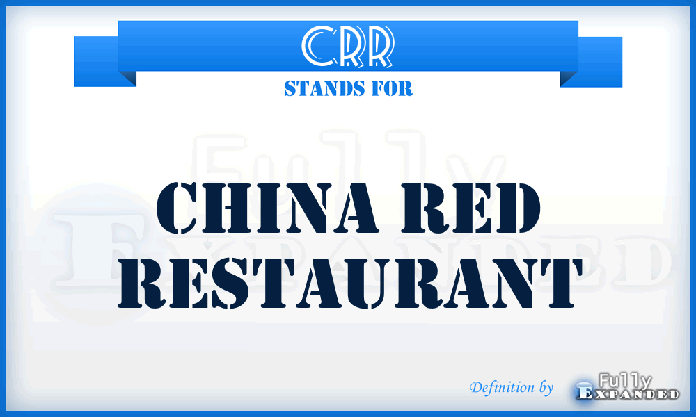 CRR - China Red Restaurant