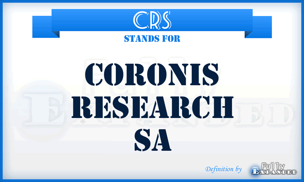 CRS - Coronis Research Sa