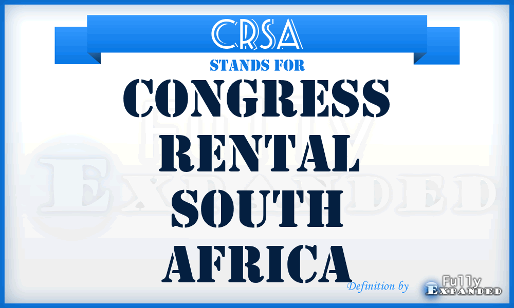 CRSA - Congress Rental South Africa