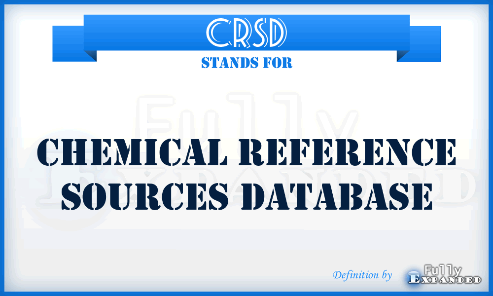 CRSD - Chemical Reference Sources Database