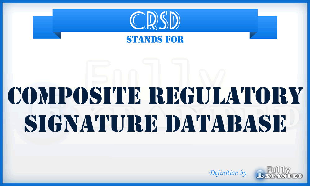 CRSD - composite regulatory signature database