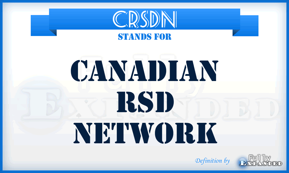 CRSDN - Canadian RSD Network