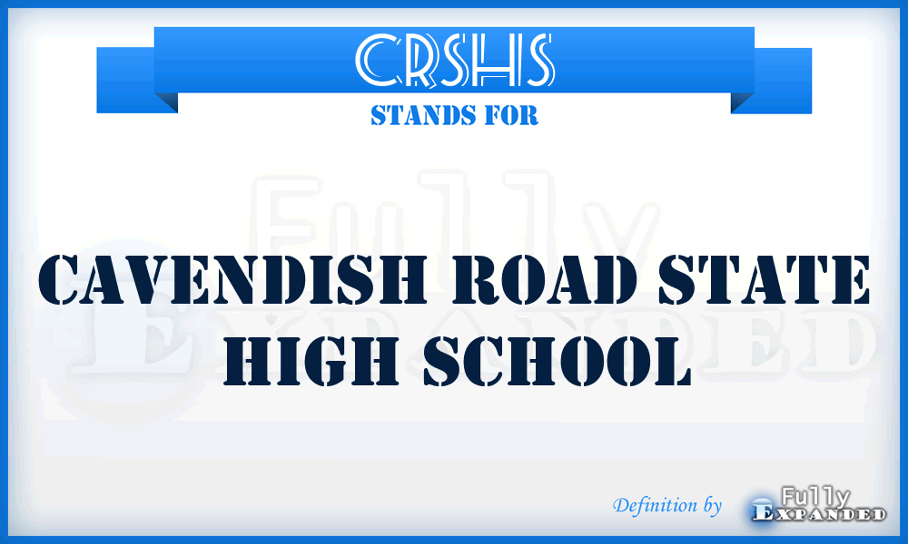 CRSHS - Cavendish Road State High School