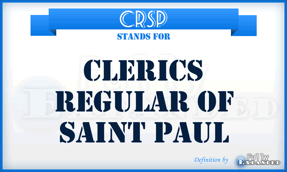 CRSP - Clerics Regular Of Saint Paul