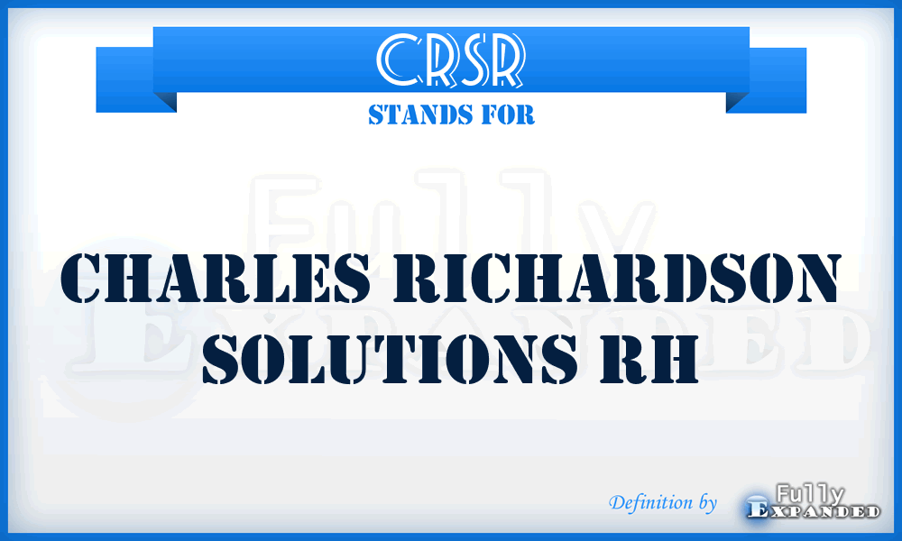 CRSR - Charles Richardson Solutions Rh