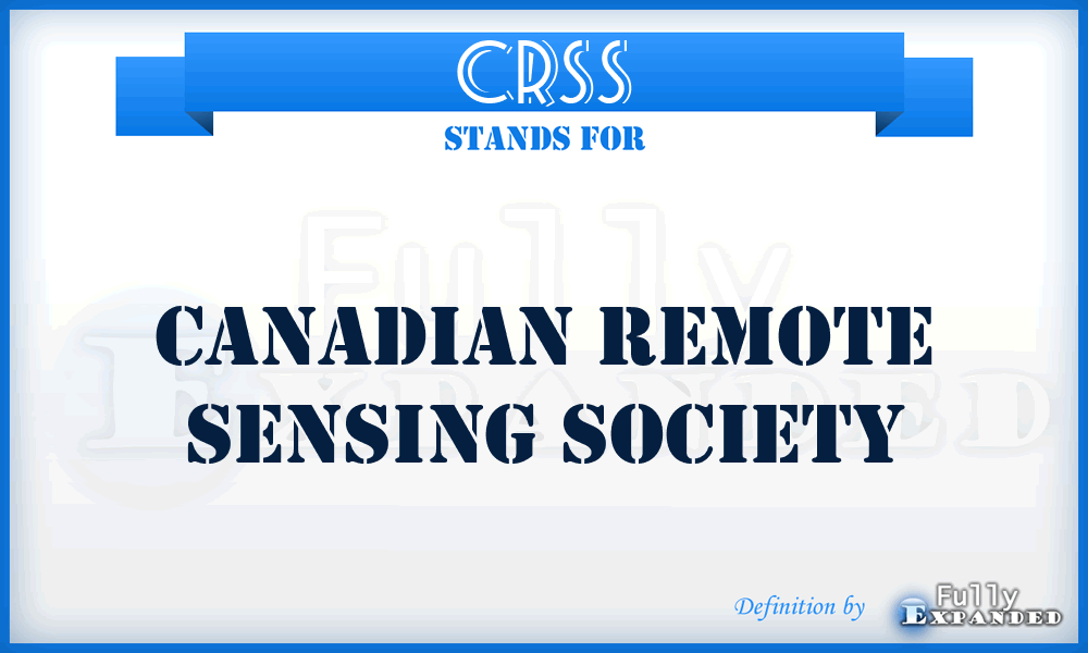 CRSS - Canadian Remote Sensing Society