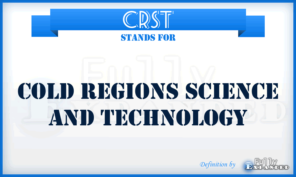 CRST - Cold Regions Science and Technology