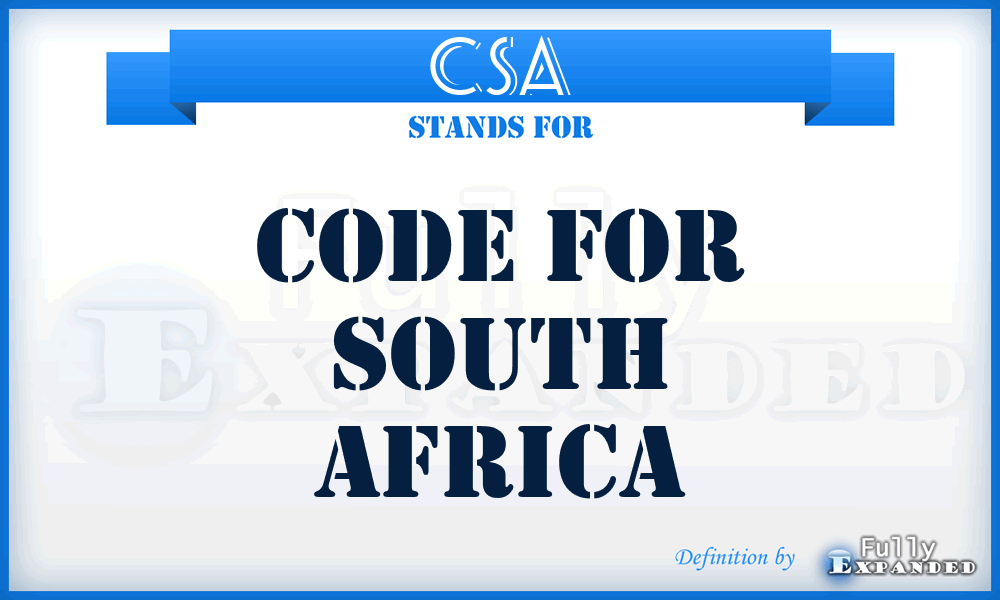 CSA - Code for South Africa
