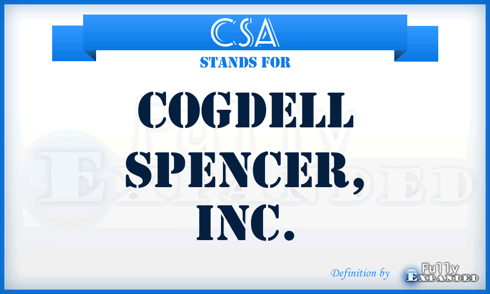 CSA - Cogdell Spencer, Inc.
