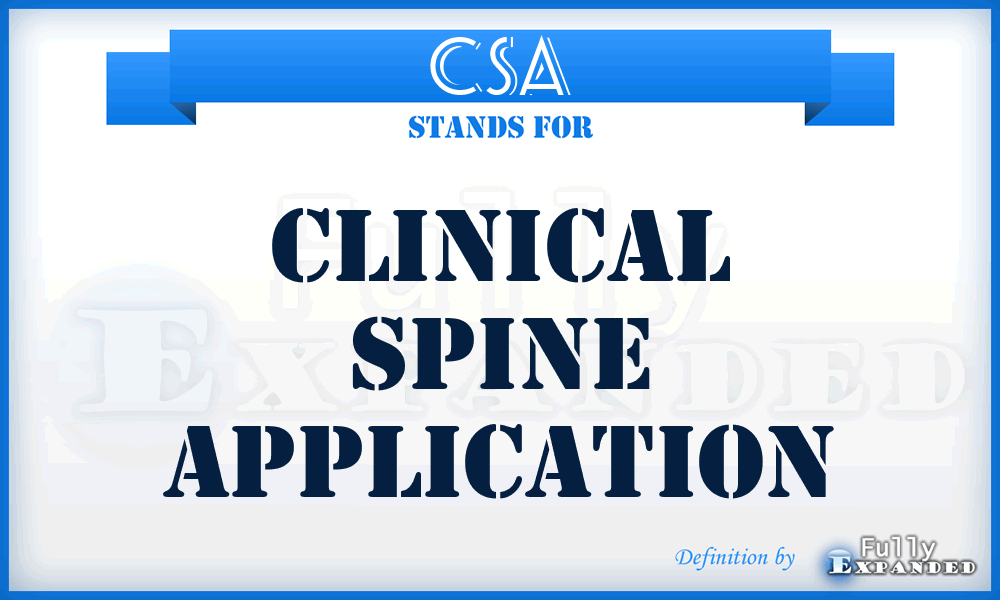CSA - Clinical Spine Application