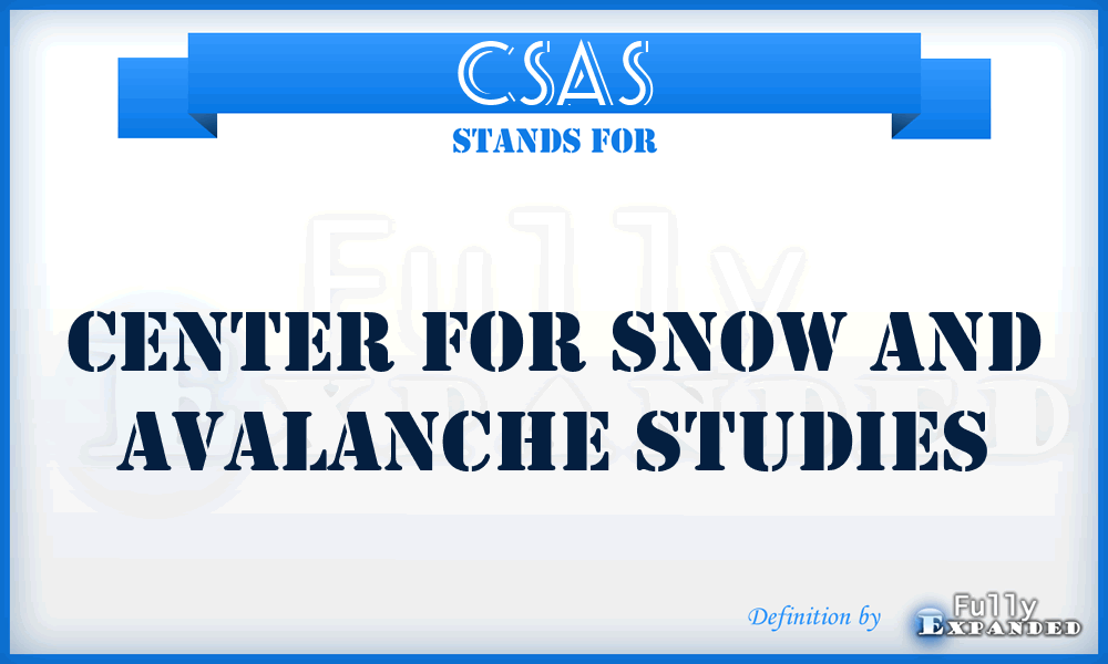 CSAS - Center for Snow and Avalanche Studies