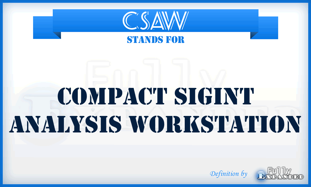 CSAW - compact SIGINT analysis workstation
